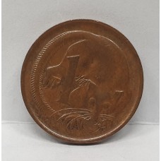 AUSTRALIA 1977 . ONE 1 CENT COIN . FEATHER-TAILED GLIDER